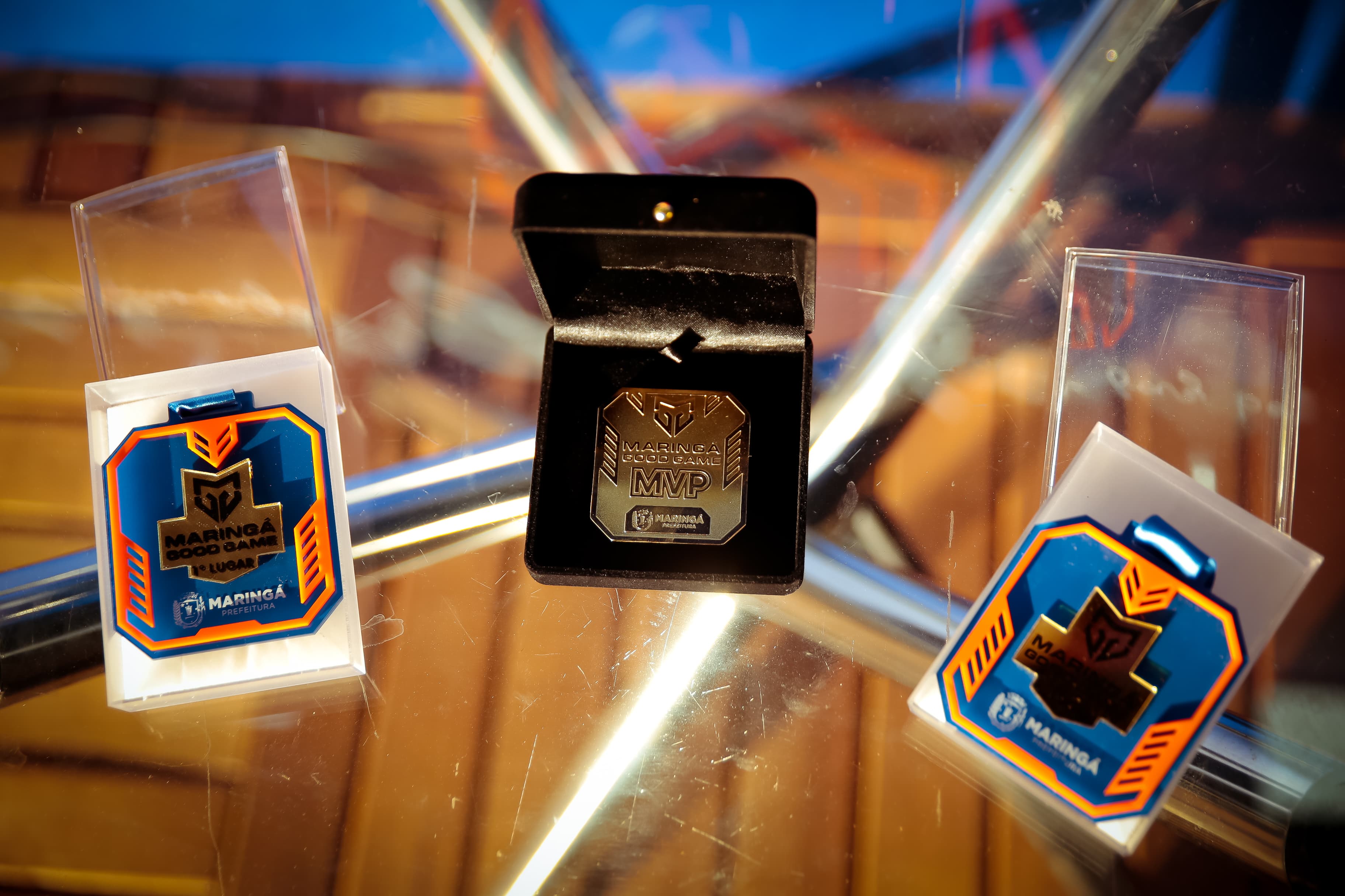 Medalhas e troféu MVP Maringá Good Game